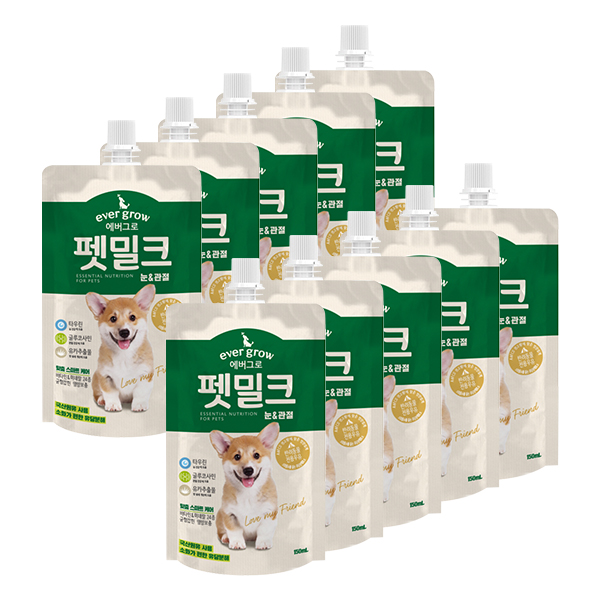 에버그로 펫밀크 눈/관절 150mlX10개 강아지/고양이우유