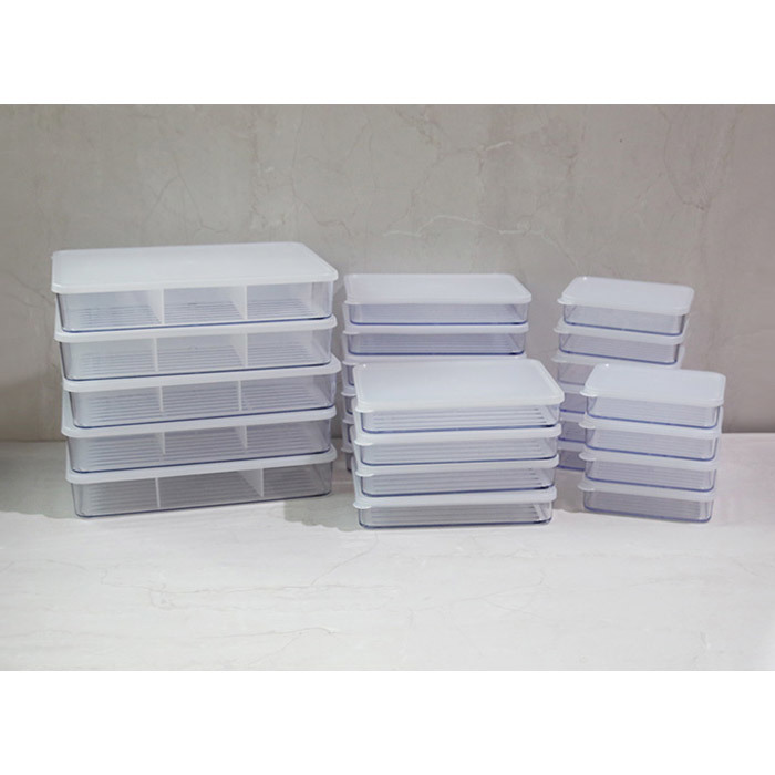 실리쿡 [15%다운로드쿠폰] 냉장고소분용기 납작이풀세트(납작특대 5개+납작2호 10개+납작3호 10개)