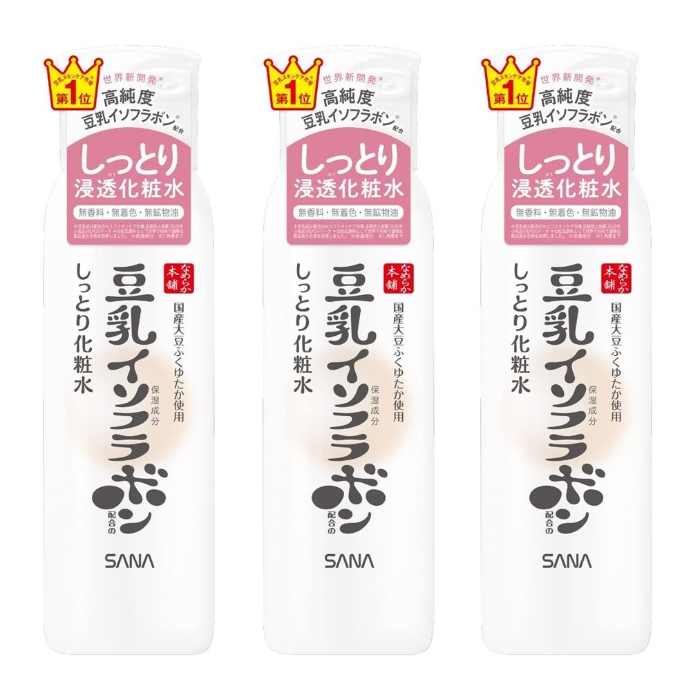 Sana [해외] Sana Namerakahonpo Isoflavone Skin Rich 일본 사나 나메라카혼포 두유 발효액 이소플라본 스킨 화장수 촉촉한 타입 200ml 3통