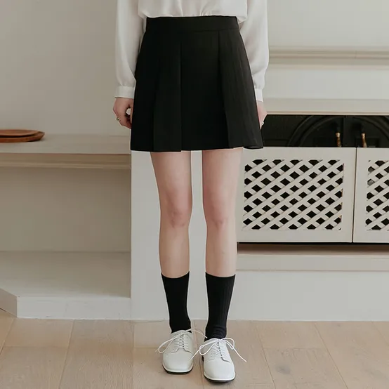 콜렌 셋업 플리츠 미니 스커트