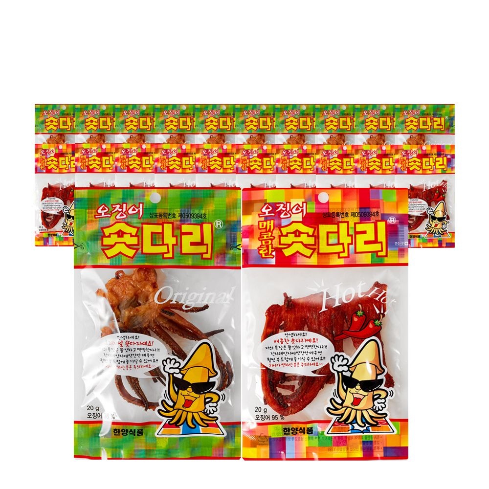 너트리 오징어 숏다리 20g 10개 + 매콤 숏다리 20g 10개