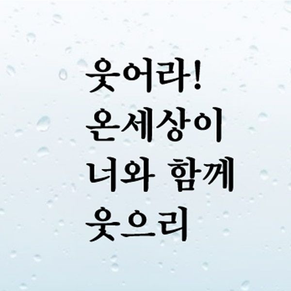 대문닷컴 디엠디자인 감성레터링스티커(CG1011)웃어라 온세상이