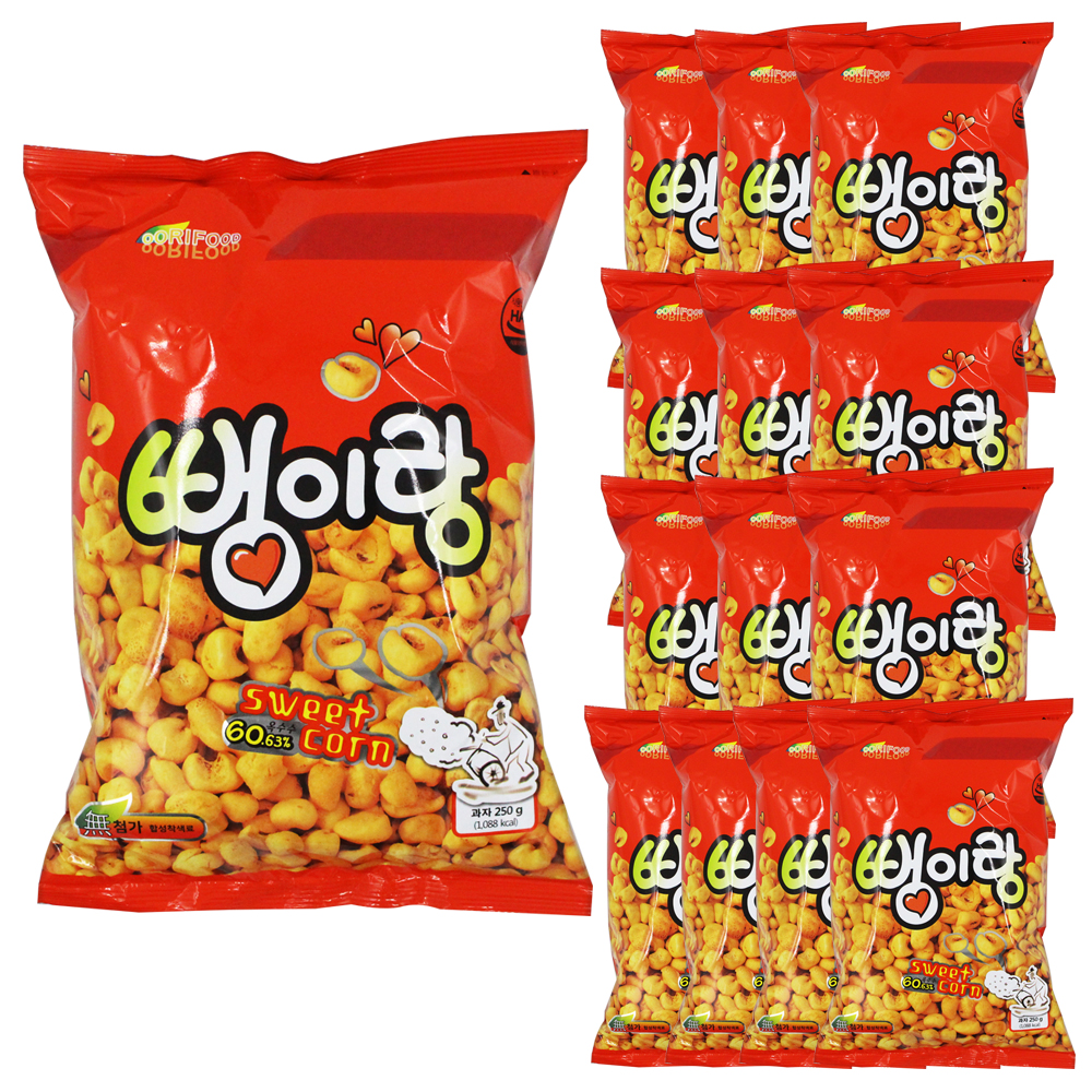우리식품 뻥이랑 250g 14개 1박스 뻥이요 달콤한 맛