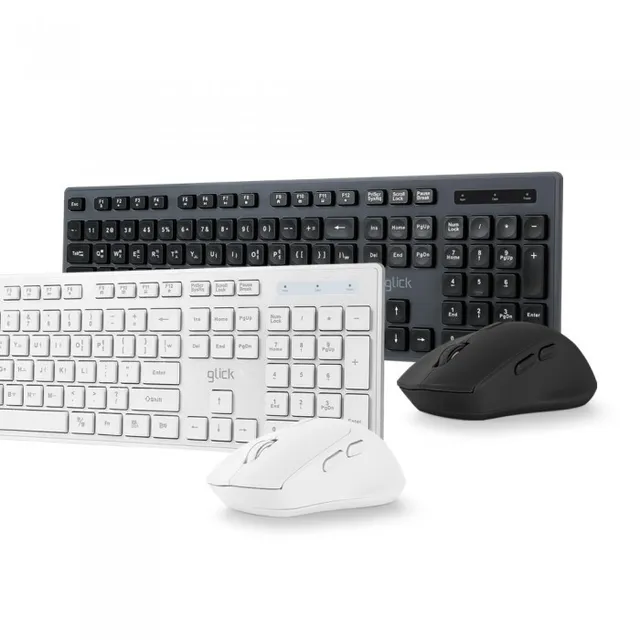 지클릭커 OFFICE PRO WMK10 무소음 무선 키보드 마우스 세트 (블랙)
