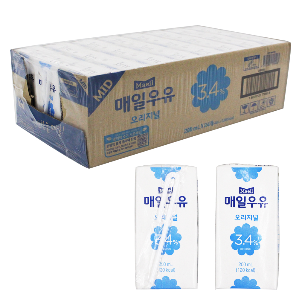 [오늘출발] 매일 멸균우유 200ml x 24개입 1박스 어린이 오리지날
