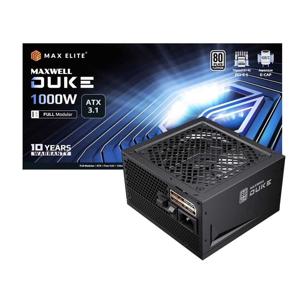 맥스엘리트 [카드추가할인] HIT 맥스엘리트 MAXWELL DUKE 1000W 80PLUS PLATINUM 풀모듈러 ATX 3.1 (PCIE5) /파워서플라이/오늘출발/정품