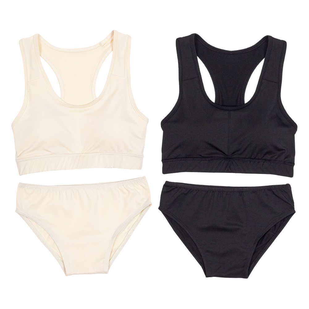 [구디스]베이비 BAY-J 주니어 초등 키즈 여아 스포츠 이너웨어 래쉬가드 수영복 이너 브라탑 팬티 세트