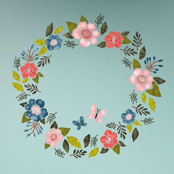 대문닷컴 대문닷컴 벽화스텐실 도안(MF-1518) 행복한 봄소식