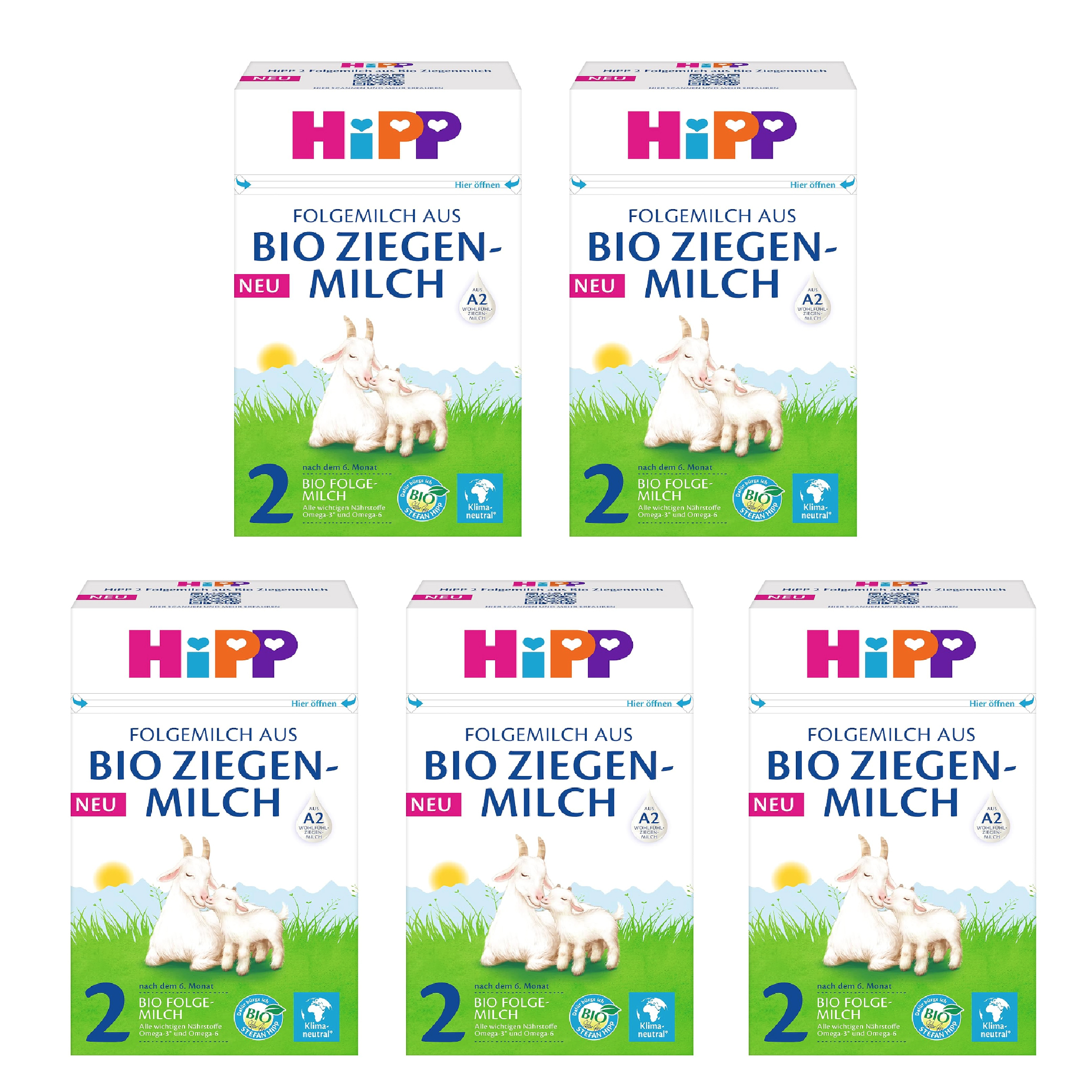 [해외] HIPP 힙 바이오 유기농 산양유 후속 분유 2단계 400g x 5팩 2kg 독일 내수용