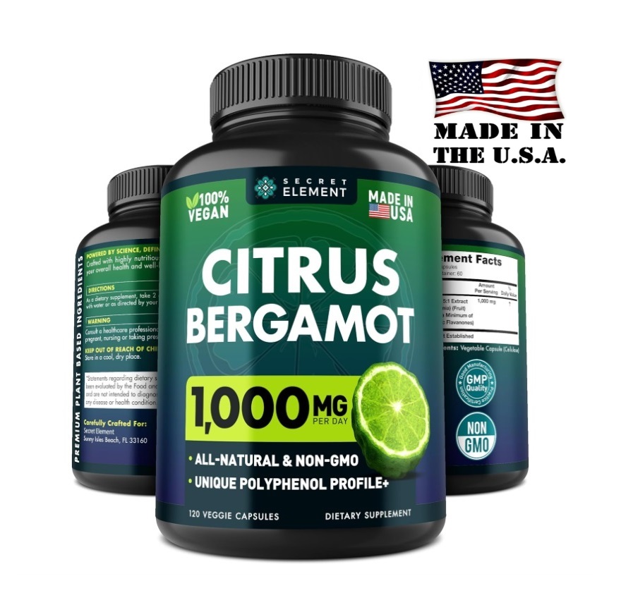 [해외] 베르가못 폴리페놀 추출물 시트러스베르가못 1000mg 120캡슐 시크릿엘레먼트