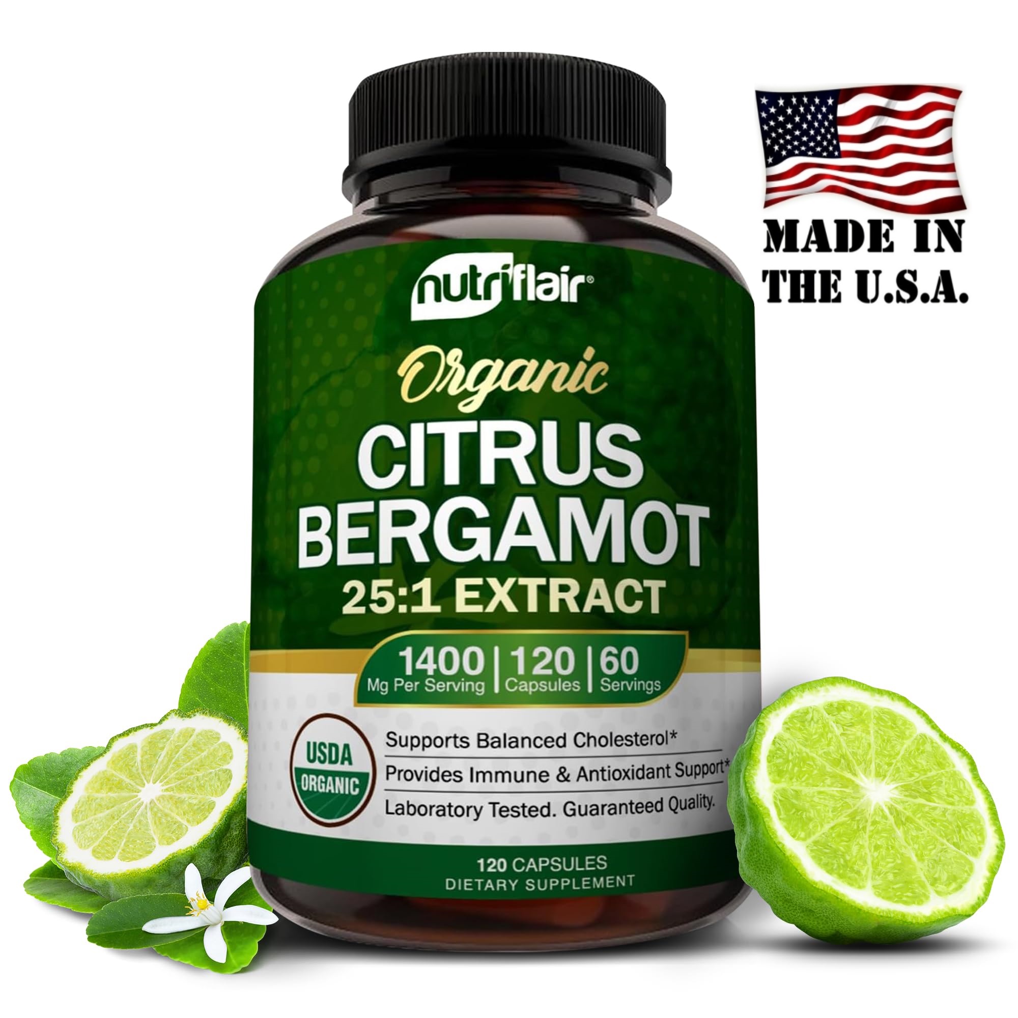 [해외] 뉴트리플레어 베르가못 폴리페놀 추출물 시트러스베르가못 1400mg 120캡슐