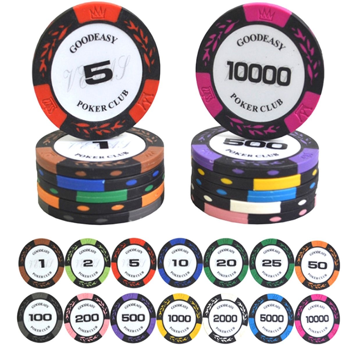 [이뽜몰협력사]데칼크레이 고급형 카지노칩 숫자칩 홀덤칩 포커 카드게임 홀덤 10p 1세트