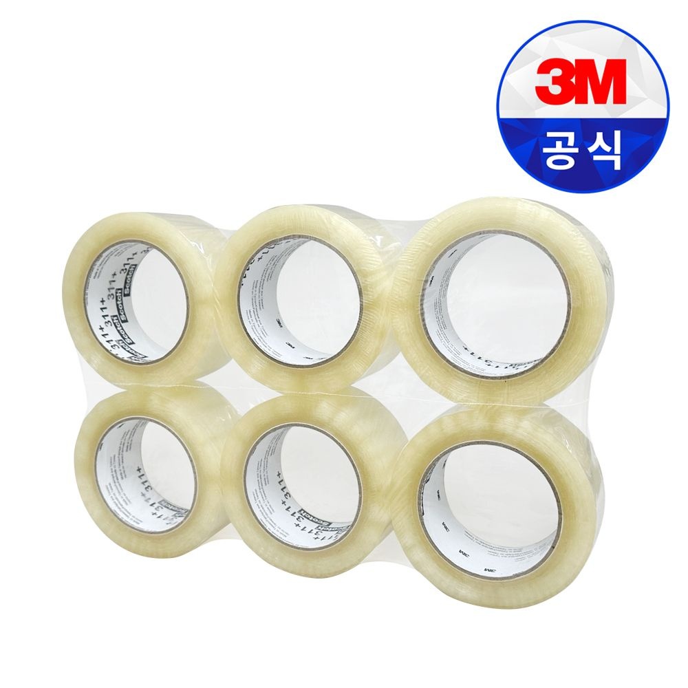 [오늘출발] 3M 스카치 311 OPP 박스 포장용 테이프 투명 48mmX100M 6개입 냉장 냉동 창고 저온용 겨울 포장 이사 택배