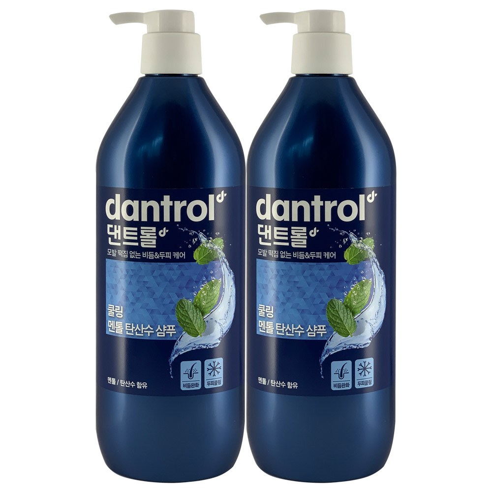 댄트롤 멘톨쿨링 탄산수 샴푸 820ml 2개