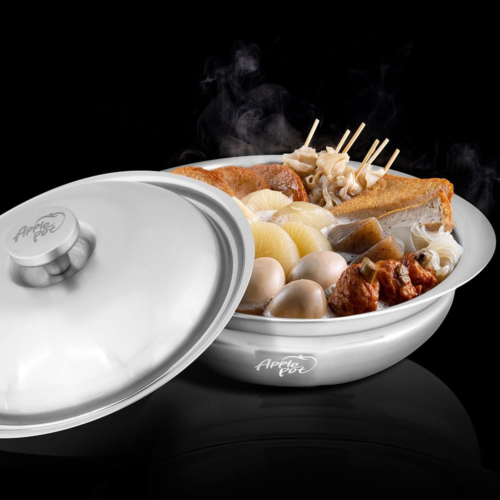 크로벨 국내산 애플팟 통5중 전골냄비 24cm 인덕션겸용 나베 샤브샤브 파티웍 낮은