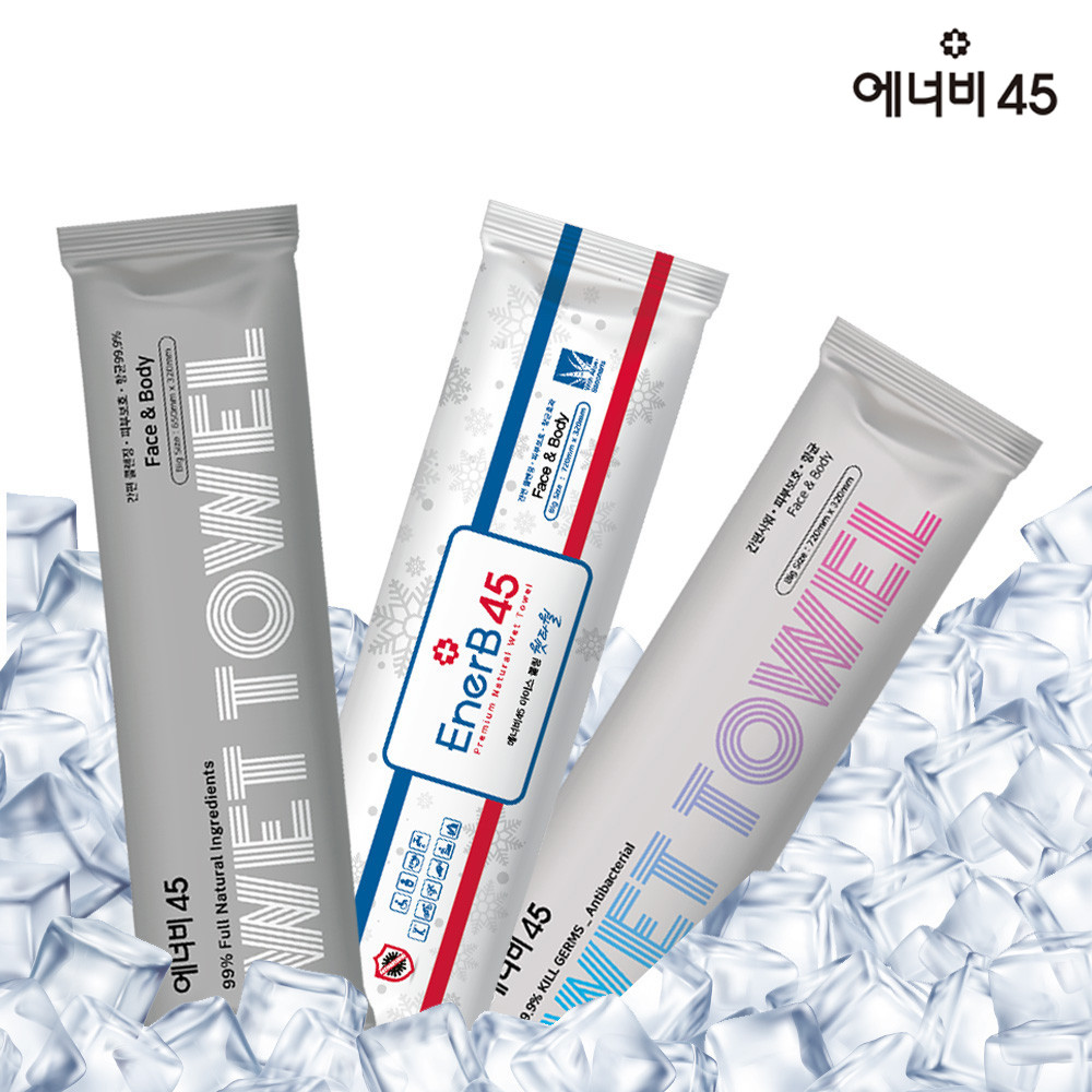 주식회사 청율코스메틱 에너비45 물없이 샤워하는 간편하고 안전한 일회용 올인원 기능성 바디티슈 샤워타월 웻타월