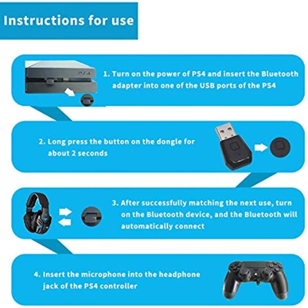 PS5 블루투스 어댑터, PS4 USB 동글 BT 무선 3.5mm