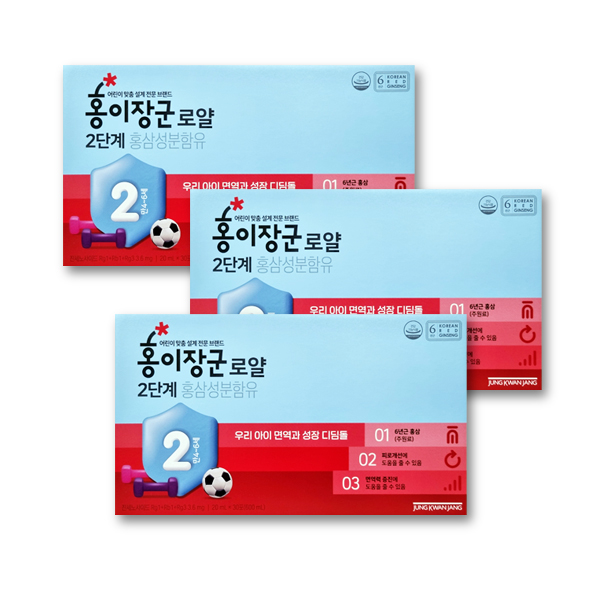 정관장 (리뉴얼)정관장 홍이장군 2단계(만4~6세) 로얄 20ml x 30포 3개(3개월분)