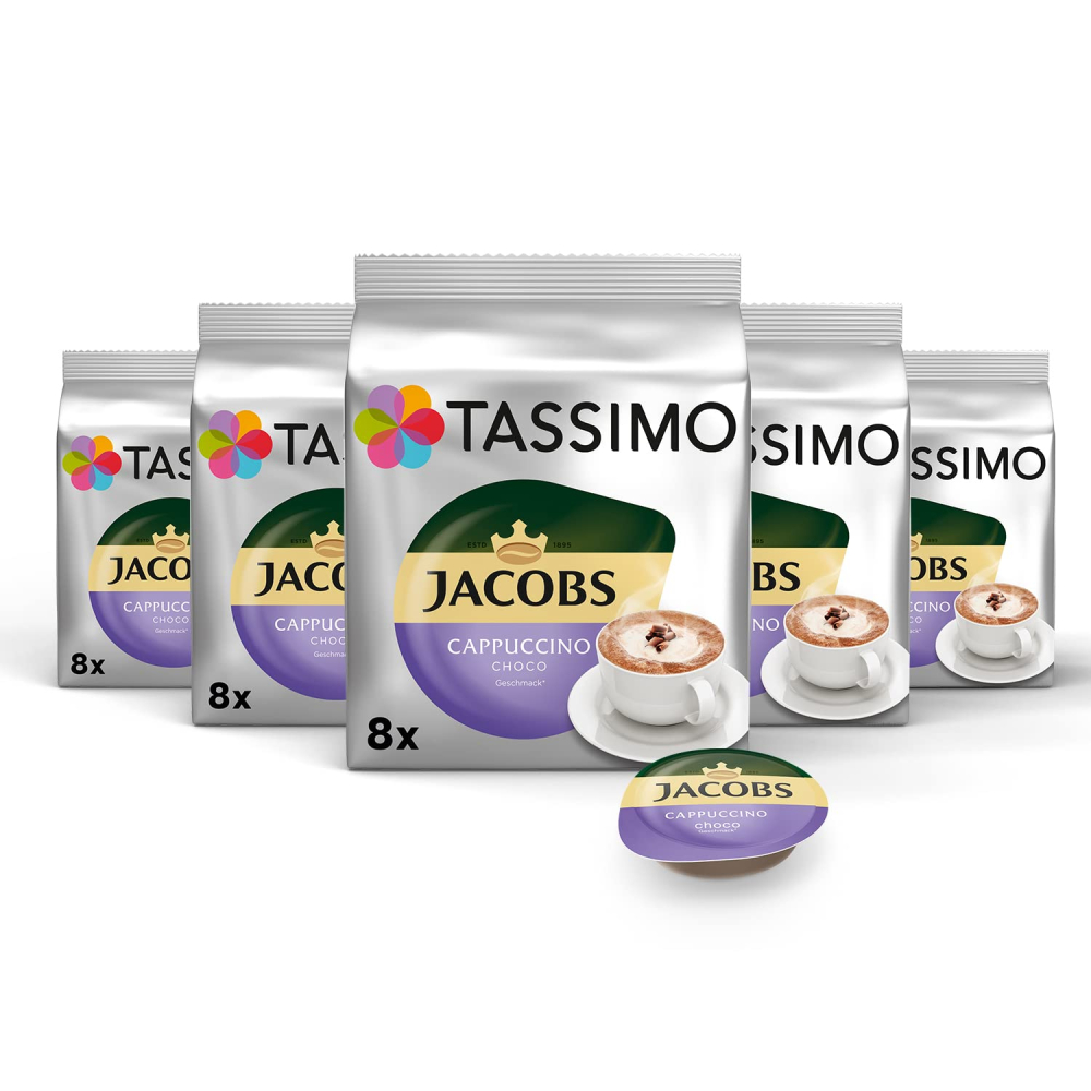 [해외] Tassimo Jacobs 캡슐 카푸치노 초콜릿 커피 8ea x 5