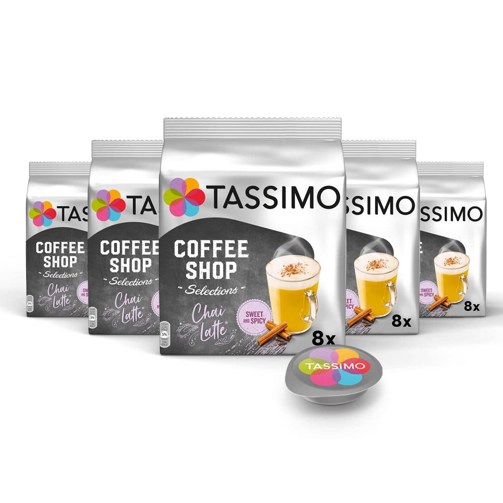 [해외] Tassimo 캡슐 커피숍 셀렉션 차이 라떼 8ea x 5 팩