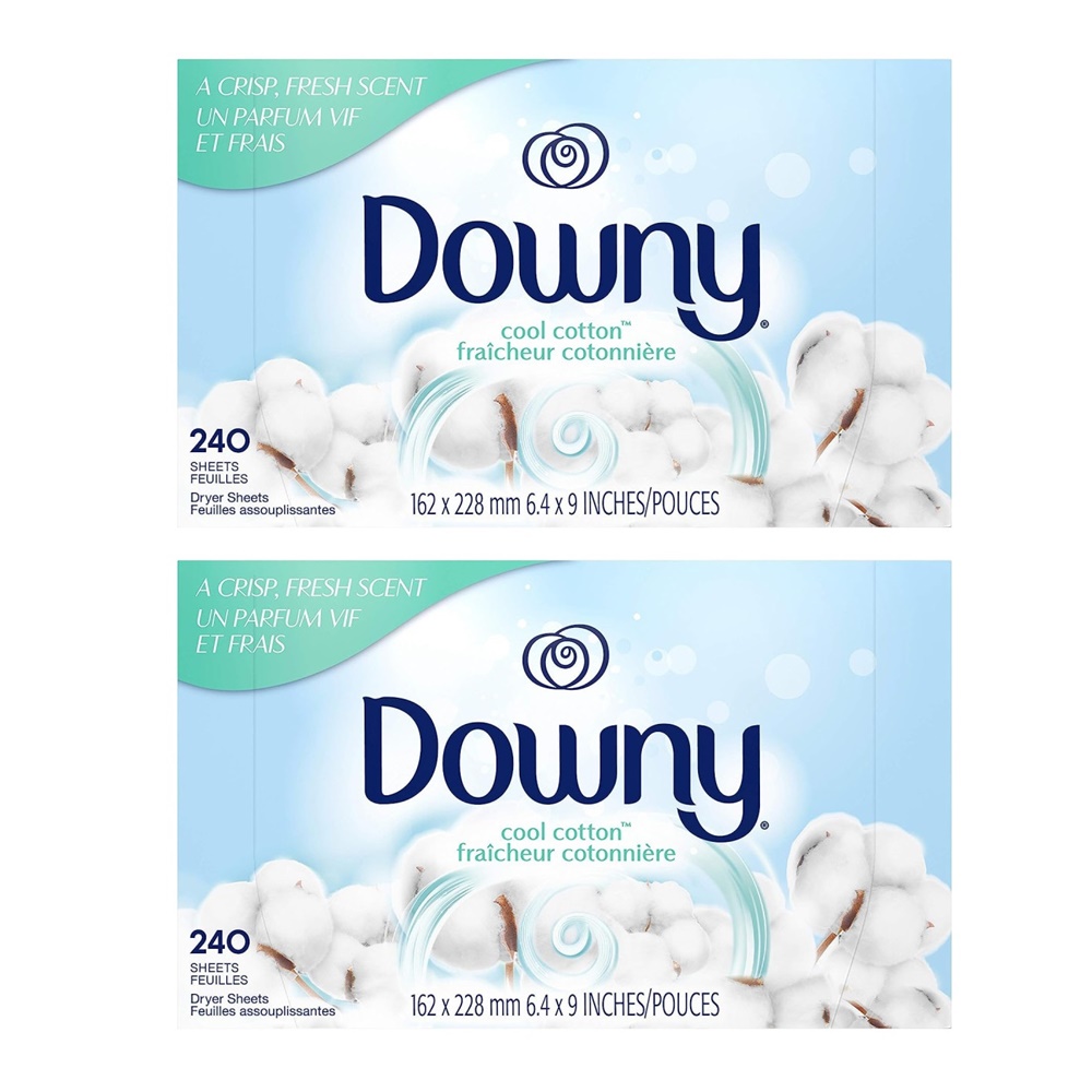 P&G [해외] P&G Downy Dryer Sheets Cool Cotton 미국 다우니 섬유유연 드라이어 시트 쿨 코튼 240매 2팩