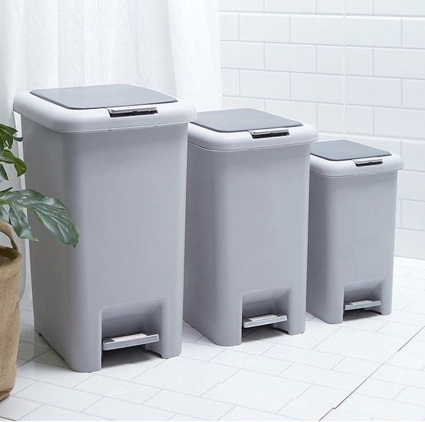 상품상세참조 샤바스 클린업 페달 휴지통 그레이 10L 20L 30l / 화장실휴지통 다용도휴지통