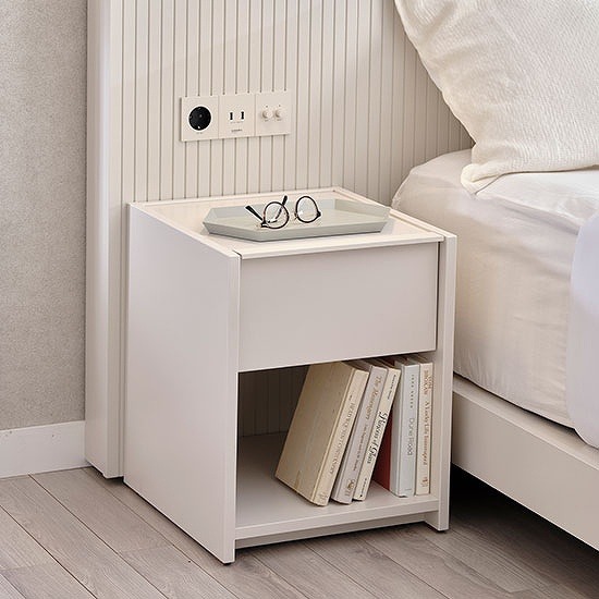 한샘 호텔침대 유로 503 뉴트럴 화이트 협탁 [매장가구]