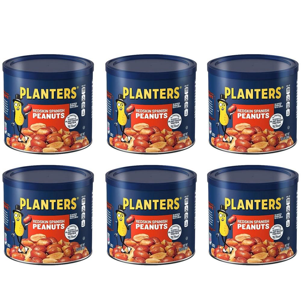 6개세트 플랜터스 Planters 스페니쉬 레드스킨 피넛 땅 354g Spanish Redskin Peanuts