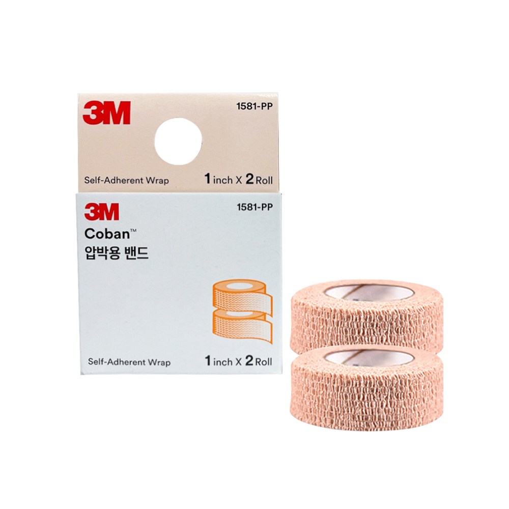 3M 코반 coban 1581PP 1인치 (2개입)  자가접착식 압박붕대