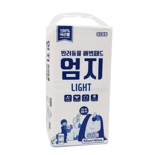 엄지 라이트 패드(아로마향) 국내산 50매 강아지 배변 패드 52*40cm