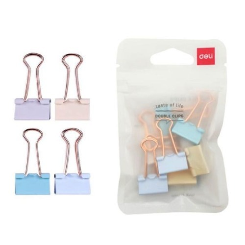 주식회사 델리코리아 델리 deli 9422PS 파스텔골드 더블클립 19mm-8개 (지퍼백) 2.0 [유진스토어