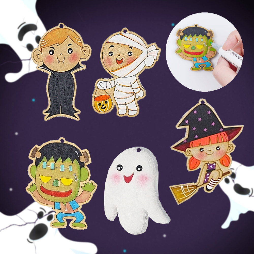 귀여운 할로윈특집 만들기 가방걸이 5종 DIY 반제품 미라 마녀 드라큘라 프랑켄 유령