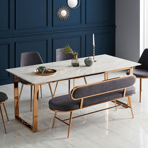 델 대리석 4인용 벤치 식탁세트 GT422-32