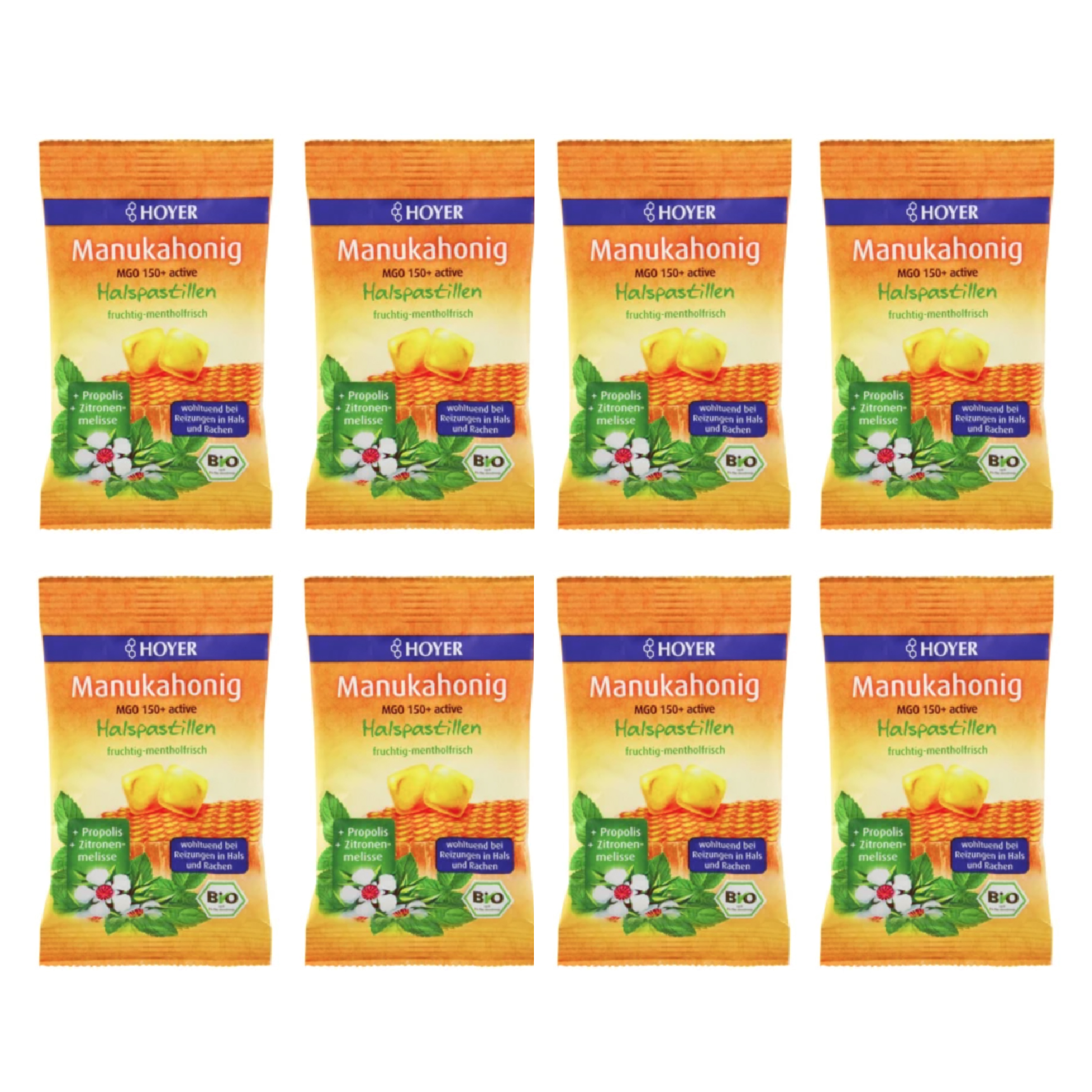 [해외] 호이어 Hoyer 마누카 꿀 기침 캔디 목 사탕 30g x 8봉 독일 내수용