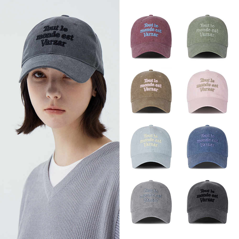 바잘 [유재석, 연정훈 착용] TMV 레터링 피그먼트 볼캡 [8 Color]