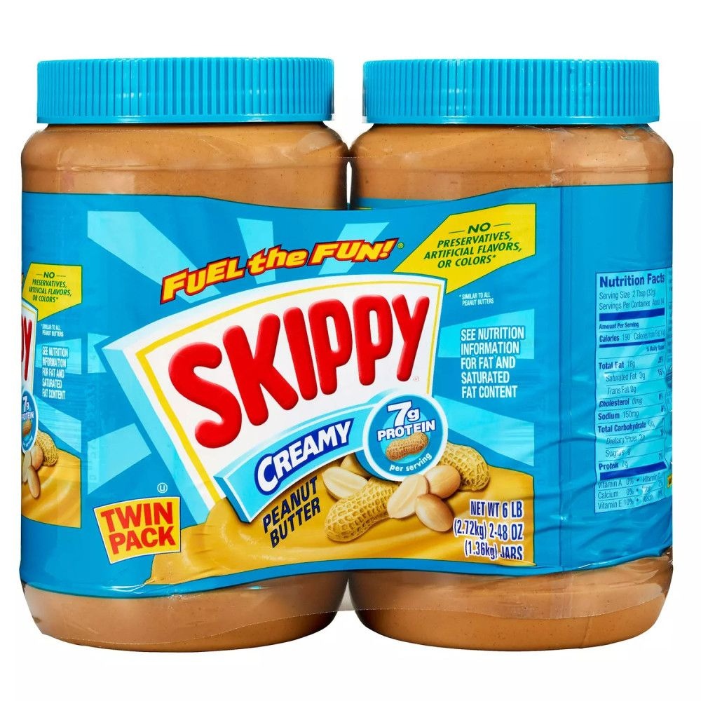 [해외] Skippy Creamy Peanut Butter Spread 미국 스키피 크리미 피넛 버터 스프레드 땅콩 잼 1.36kg 2통