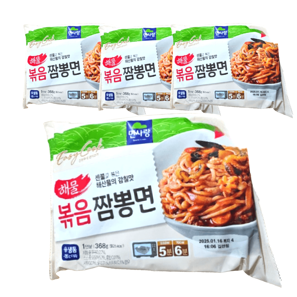 면사랑 볶음짬뽕면 냉동 용기면 군대 PX 3+1