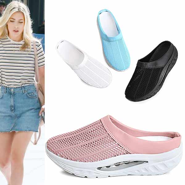 카미엣뮤즈 [하프클럽/까미에뮤즈]kami et muse 매쉬 톨업 슬리퍼_KM22s194-1