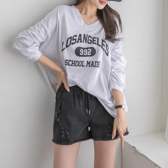  (M~2XL) 허리밴딩 3부 데님진 NK21-P-26