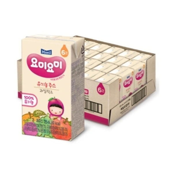매일유업 요미요미 유기농 주스 과일믹스 125ml x24개