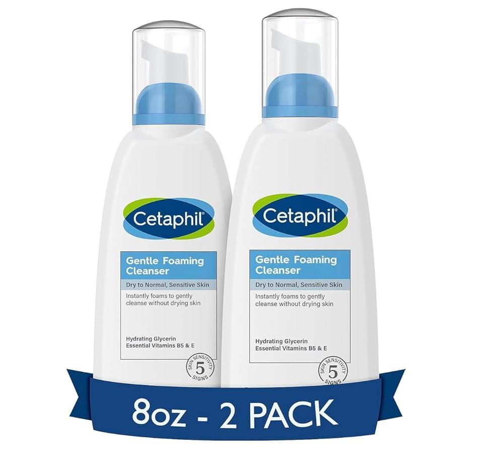 [해외] Cetaphil 오일 프리 젠틀 포밍 클렌저. 건성 민감성 피부용 8 Fl Oz 2팩