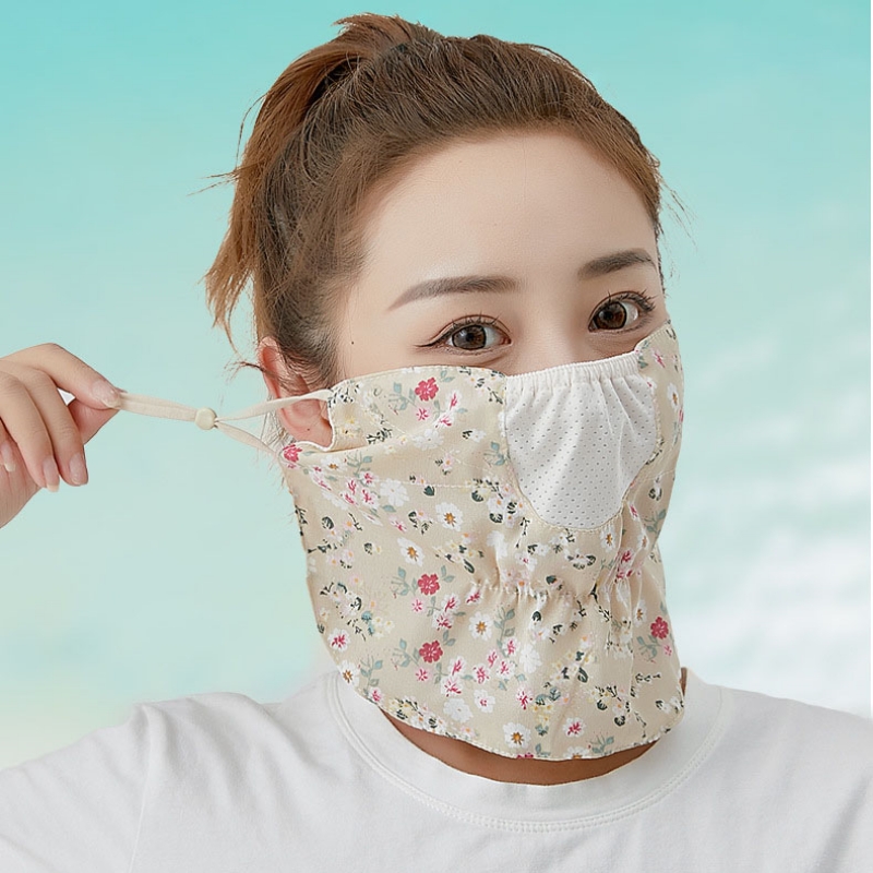 유알티홈 플라워 포인트 여성 UV 자외선 차단 마스크 3종 골프 얼굴 햇빛가리개 자전거 등산 쿨