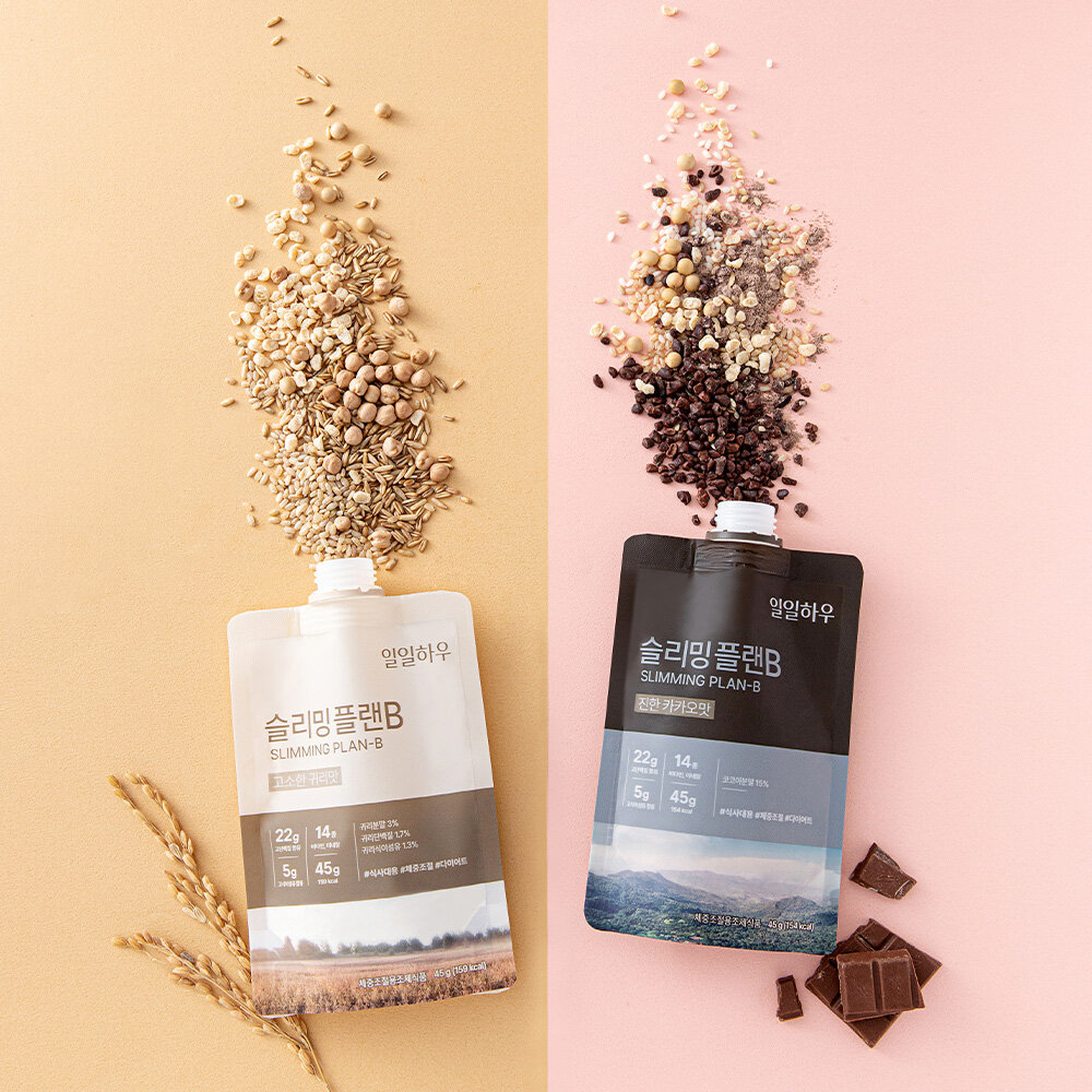 일일하우 슬리밍 플랜B 혼합 14개 (고소한 귀리맛 7입 1개 + 진한 카카오맛 ...