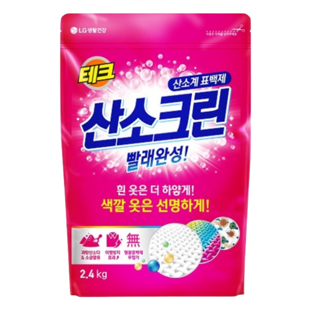 테크 산소크린 살균 표백제 분말형 2.4kg