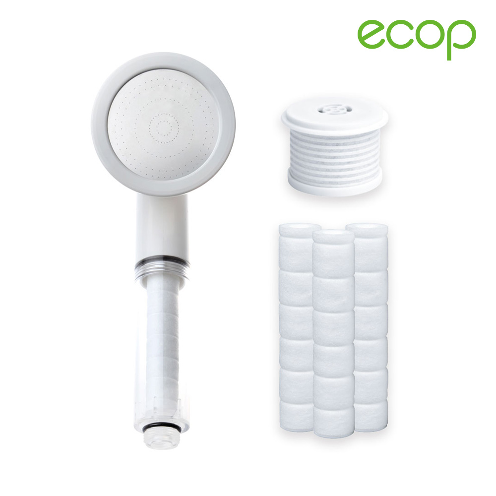 (주)수엘 에콥 고급형 샤워기 샤워기헤드 필터샤워기 녹물 염소제거 ACF 헤드필터 세계보건기구WHO+추가6개월필터