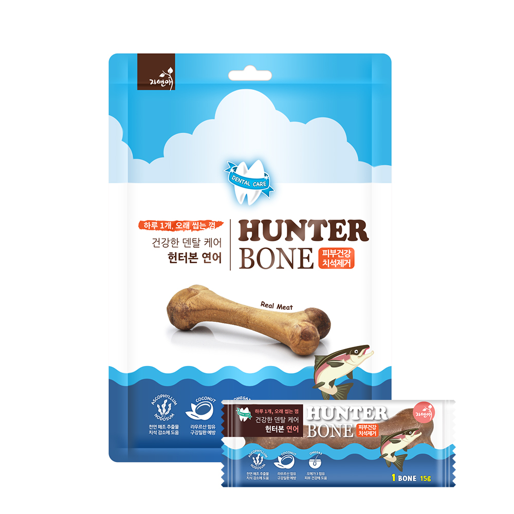 [비밀특가][L포인트] 자연애 덴탈껌 헌터본 연어 16P 강아지 간식 치석제거