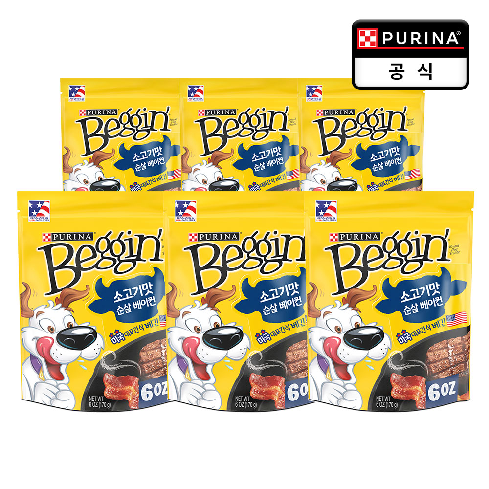 네슬레퓨리나 베긴 스트립 베이컨 소고기맛 170g x 6개