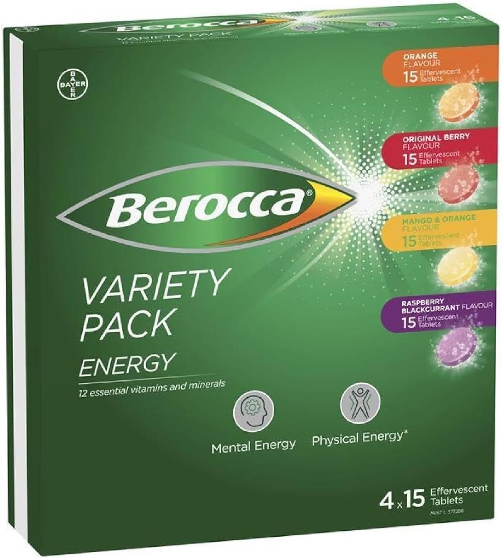 [해외] Berocca 베로카 에너지 버라이어티 팩 발포비타민 60개입