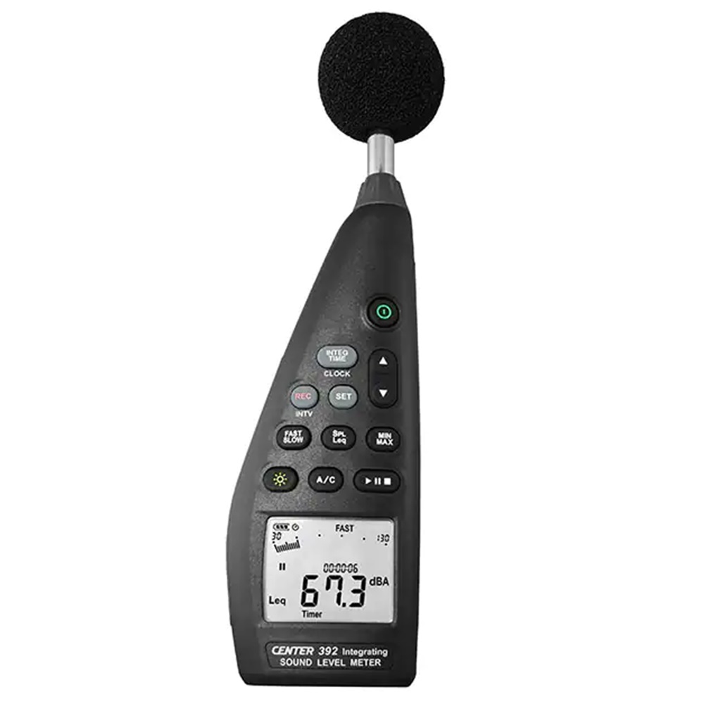 SOJ_디지털 등가소음계 CENTER392 데이터관리 30~130dB USB전송 전문가용 64000개 데이터 PC연동 대만산