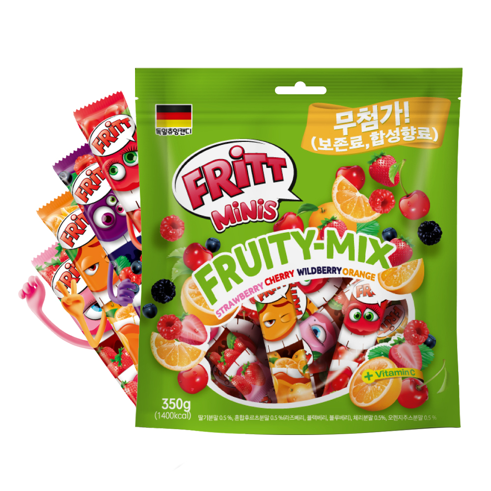 독일 프리트 후르츠 미니 소프트 츄잉 캔디 350g 달라붙지 않는 카라멜